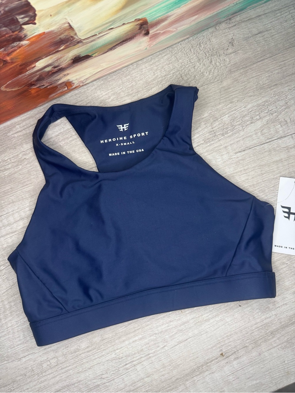 Heroine Sport Navy High-Neck Racerback Sports Bra